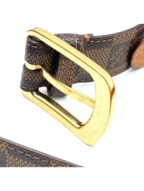 Louis Vuitton Ceinture Damier Brown Belt Gold